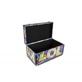 Retro vászonnyomott fa doboz "L" BS-12503