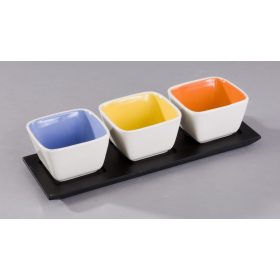 SHM0468-W-Kerámia tál szett fa talpon