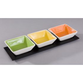 SHM0470-W-Kerámia tál szett fa talpon