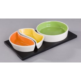 SHM0492-W-1-Kerámia tál szett fa talpon